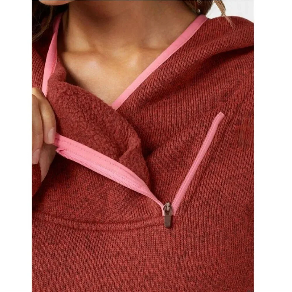 Stio Sweetwater Fleece Hoodie Size S Autumn Red Heather NEW $139 - Picture 3 of 12